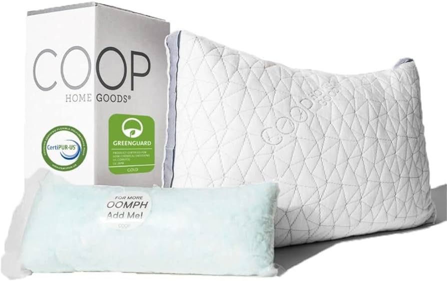 Coop Home Goods Eden Pillow King Size Bed Pillow for Sleeping - Medium Soft Memory Foam Pillows C... | Amazon (US)
