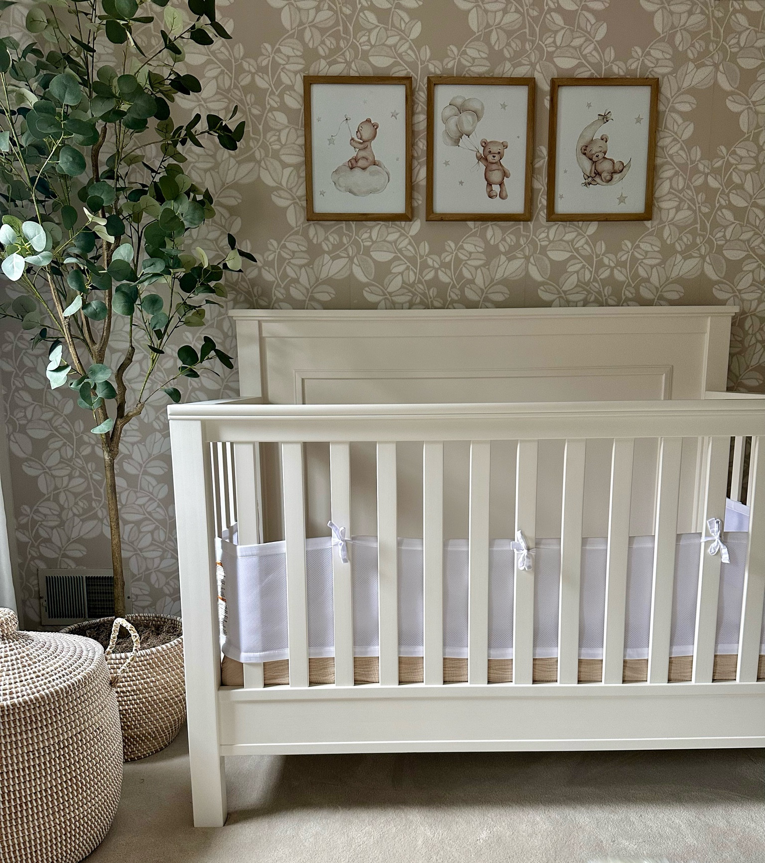 Mesh crib liner to prevent pacifiers from falling out🙌🏼

#LTKBaby #LTKHome #LTKBump