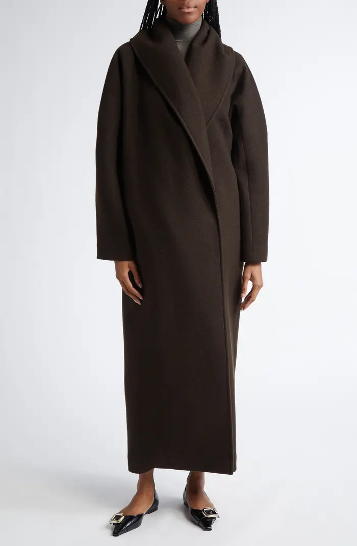 GIA STUDIOS Shawl Collar Wool Blend Coat | Nordstrom | Nordstrom