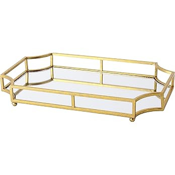 Amazon.com: Kate and Laurel Ciel Metal Mirrored Ornate Scalloped Decorative Tray, Gold : Industri... | Amazon (US)