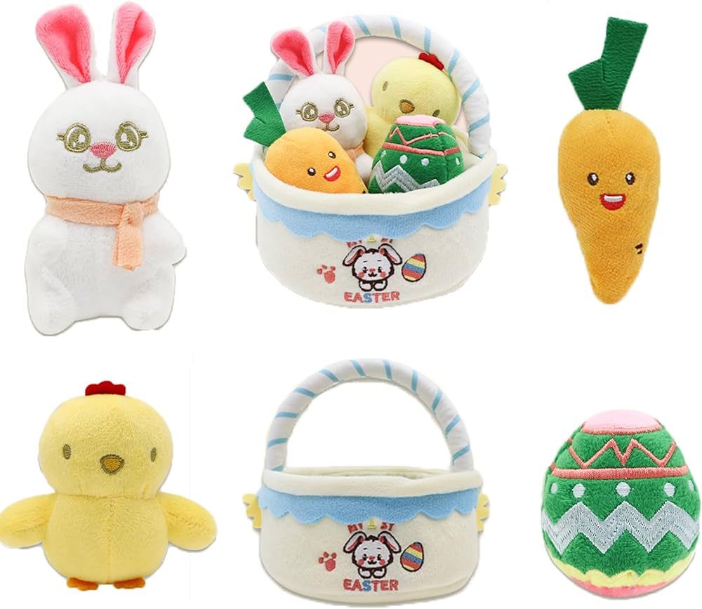 Easter Bunny with Basket, Easter Stuffed Animal ,Baby My 1st Easter Basket Plush Playset ,Easter ... | Amazon (US)