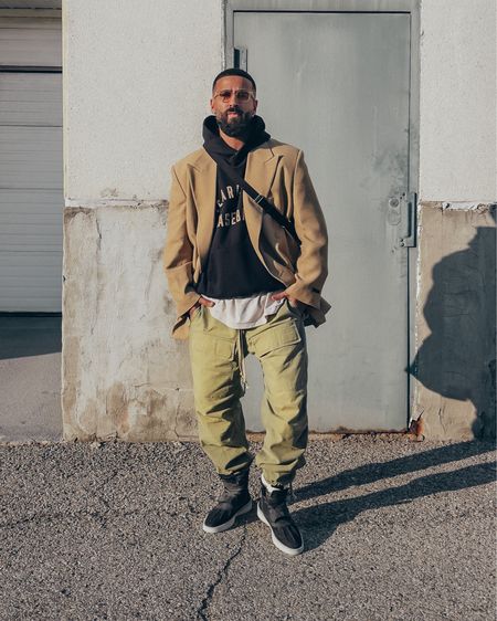 SALE ALERT 🚨 FEAR OF GOD Baseball Hoodie (size M), Vintage Tee (size M), Duck Boots (size 41), and FEAR OF GOD x BARTON PERREIRA glasses, on sale up to 20% Off with codes ‘US2022’ (US Only - 20% Off) and ‘FW2022’ (Canada + ROW - 15% Off) at checkout on SSENSE… completed the look with: FEAR OF GOD California Blazer in ‘Camel’ and Army Cargos, and THE ROW Slouchy Banana Bag in ‘Black'. Llinked similar items were items are sold out. An elevated casual men’s look perfect for Fall. 

#LTKstyletip #LTKsalealert #LTKmens