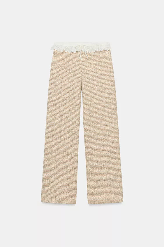 RUFFLED TEXTURED TROUSERS | Zara UK
