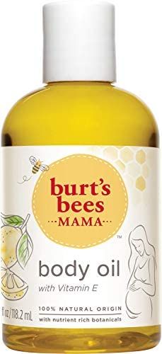 Body Oil, Burt's Bees Mama Hydrating & Smoothing Skin Care with Vitamin E, 100% Natural, 4 Ounce | Amazon (US)