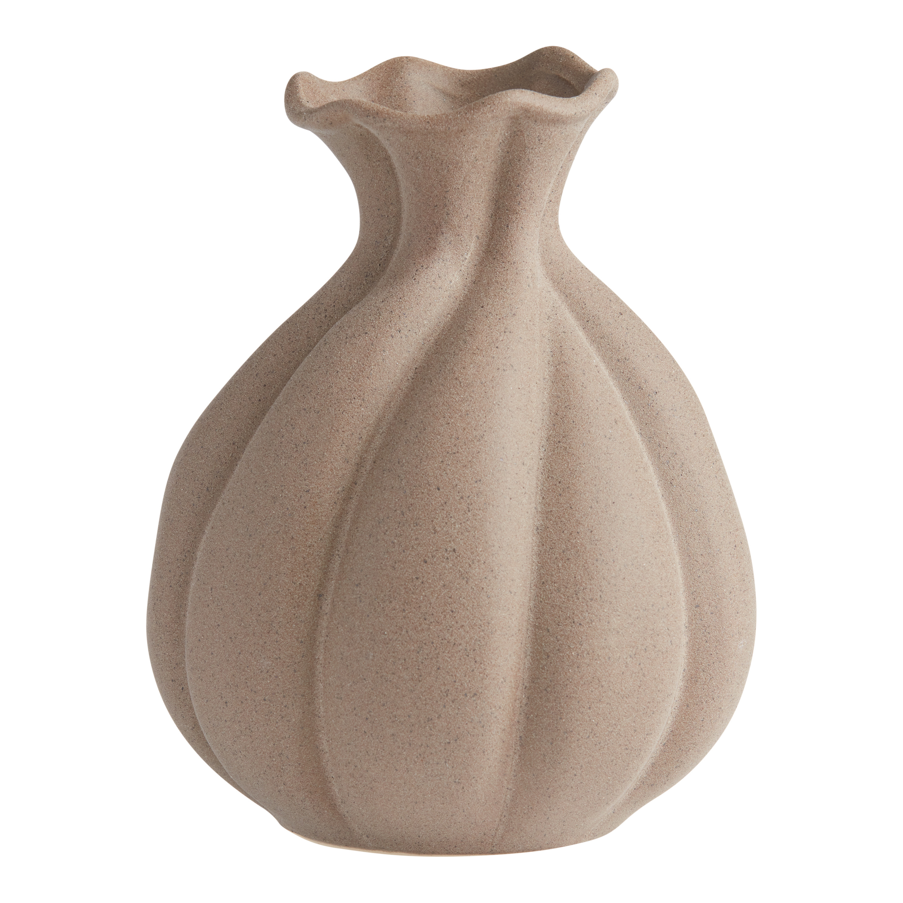 Gray Textured Ceramic Pod Vase | World Market
