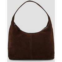 Mango Curro Suede Shoulder Bag With Stitching - Brown | Very (UK)