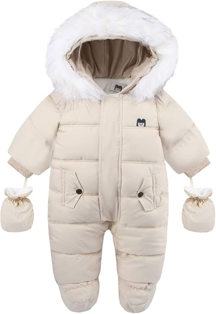 Baby Girl Winter Snowsuit Toddler Jacket Clothes For Boy Infant Jumpsuit Hoodied | Amazon (US)