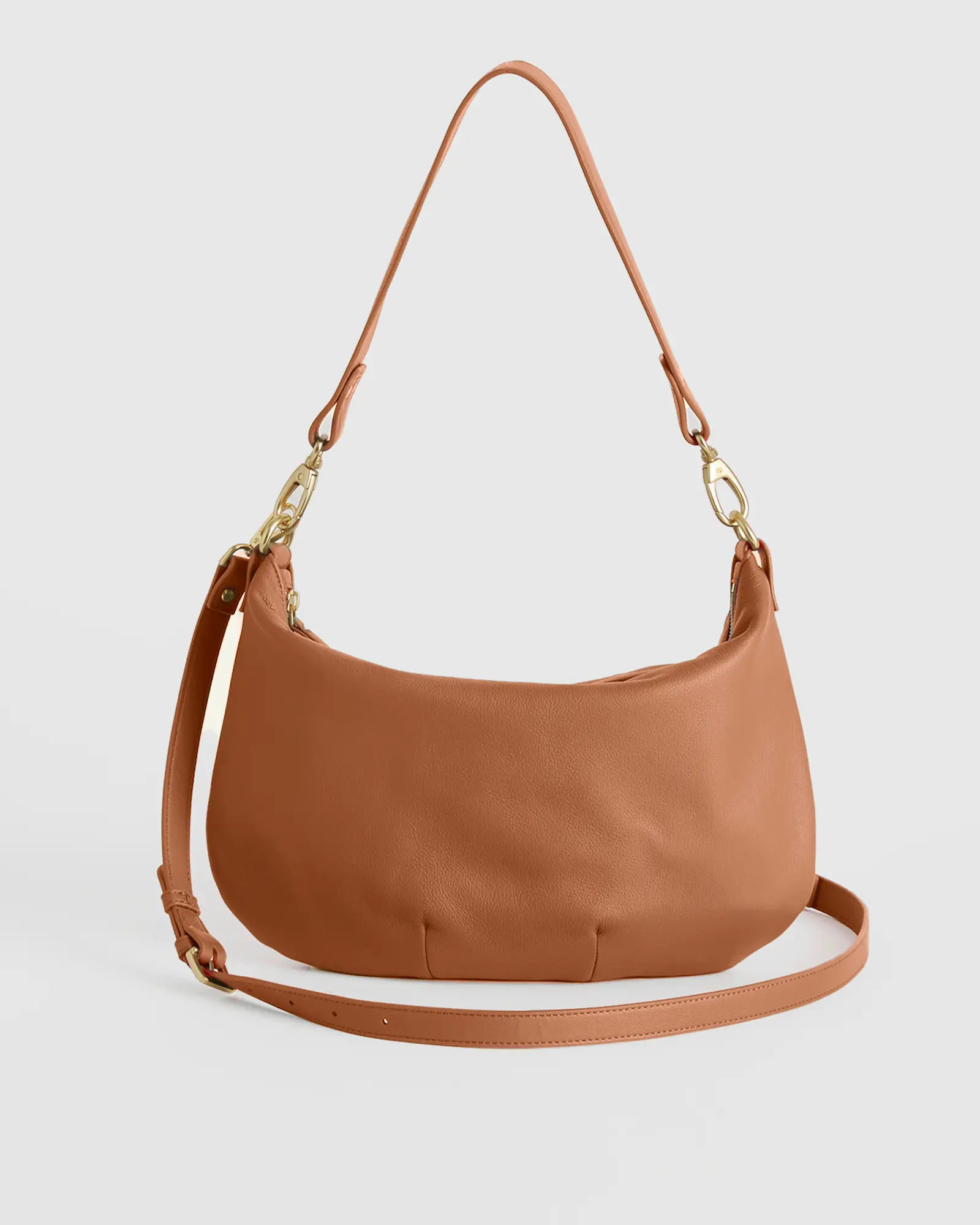 Italian Leather Convertible Crescent Shoulder Bag | Quince