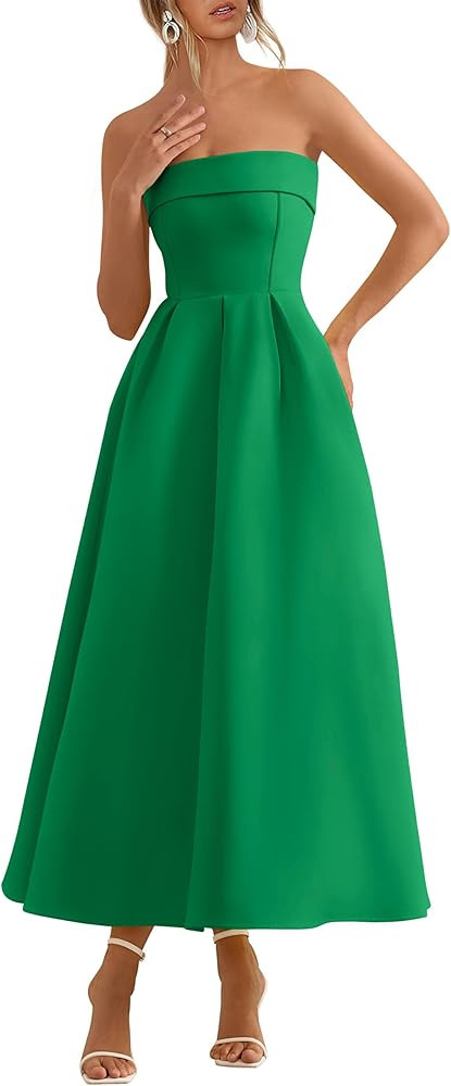 PRETTYGARDEN Cocktail Dresses for Women 2026 Summer Formal Elegant Tube Top Strapless Spring Wedd... | Amazon (US)