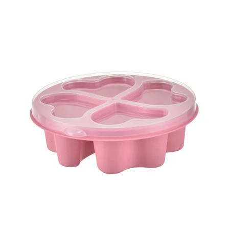 Heart Shaped Snack Box with Lid, Stackable Design, Four Compartments for Food Separation, Hygienic and Space-Saving Refreshment Container | Walmart (US)