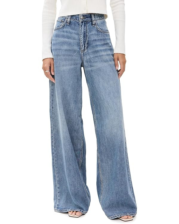 rag & bone Women's Featherweight Sofie High-Rise Full Length Wide Jeans | Amazon (US)