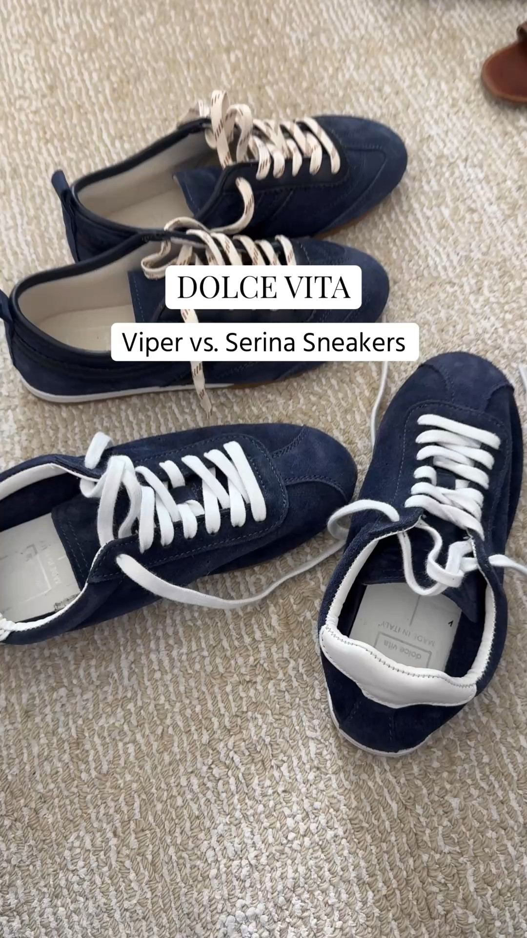 Dolce Vita Viper vs. Serina Sneakers. I love the details on the Viper but they’re wider than the Serina and not as comfy. Both run a full size small. I have a size 6 
