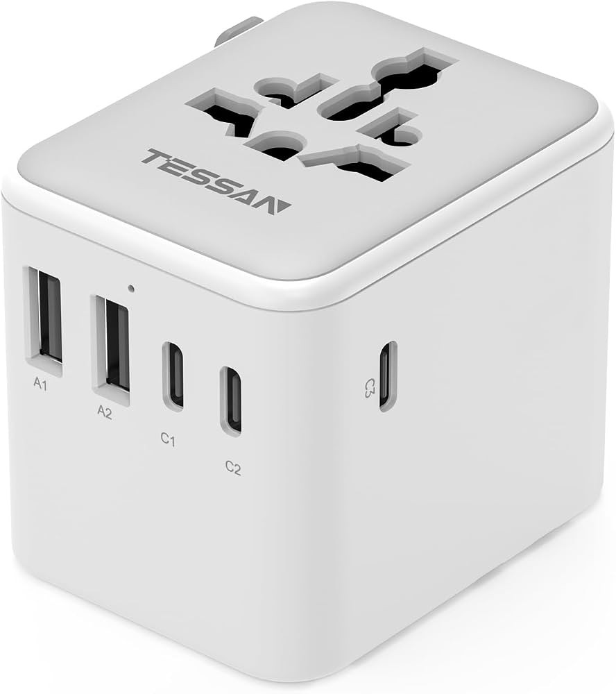TESSAN Universal Travel Adapter 28W, Worldwide Plug Adaptor with 2 USB A and 3 USB C Ports, Inter... | Amazon (UK)