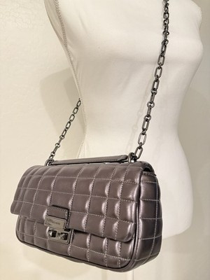 Michael Kors Tribeca Medium Convertible Chain Shoulder Gunmetal NWT | eBay US