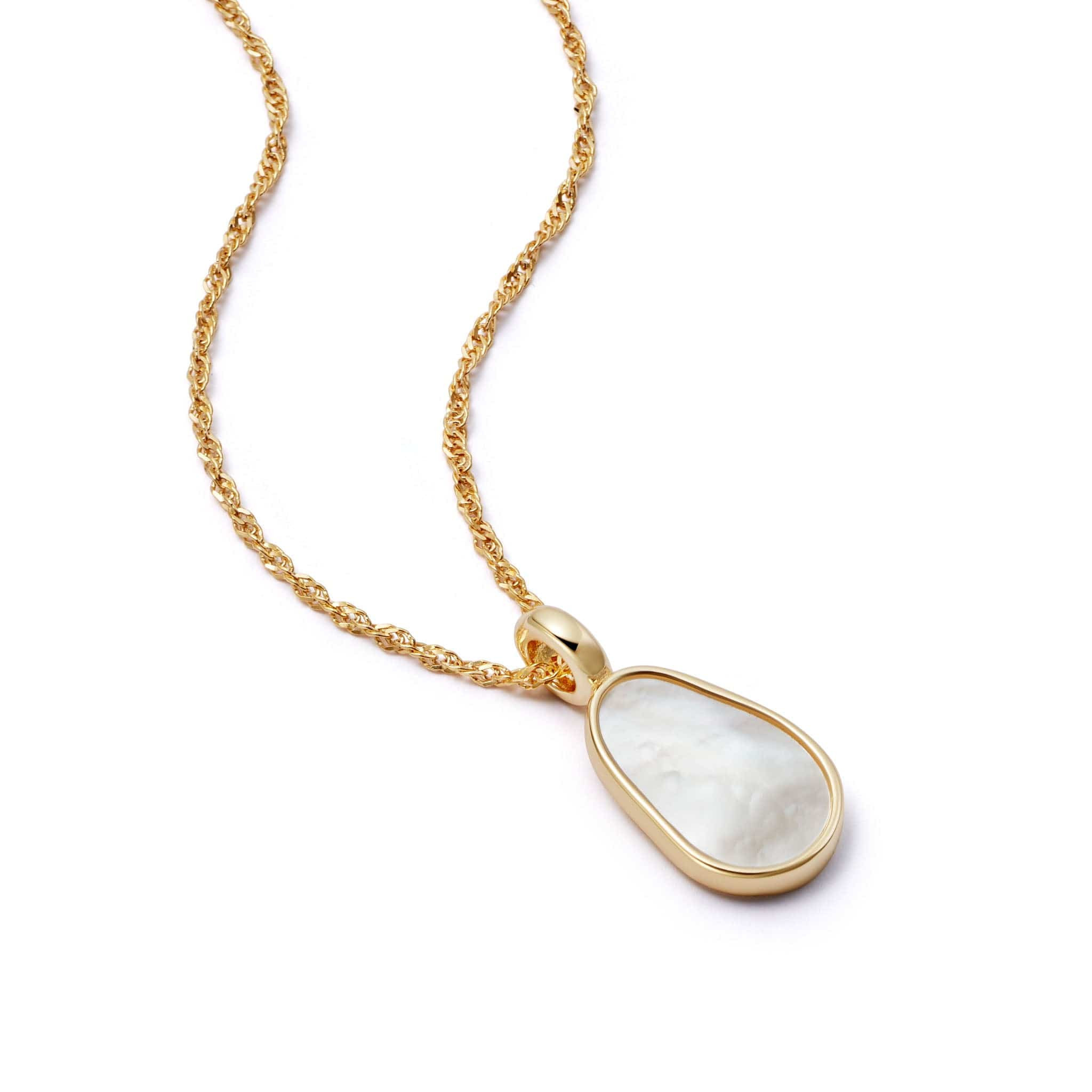 Mother Of Pearl Necklace 18ct Gold Plate | Daisy London Jewellery