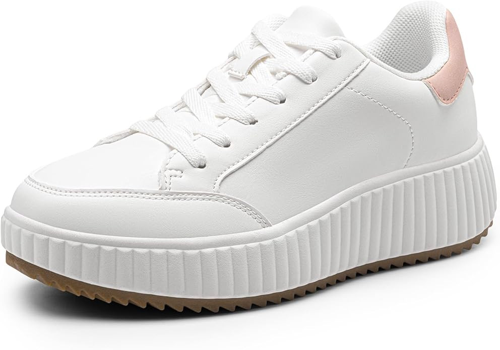 DREAM PAIRS Women Platform Chunky Lightweight Comfortable Casual Faux Leather Lace-Up Dee Walking... | Amazon (US)