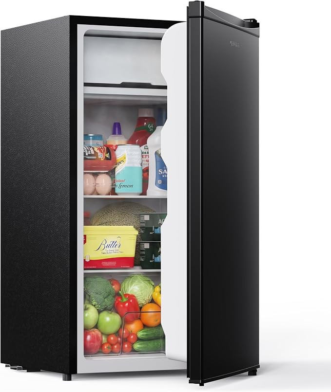 Upstreman 3.2 Cu.Ft Mini Fridge with Freezer, Black-BR321 | Amazon (US)
