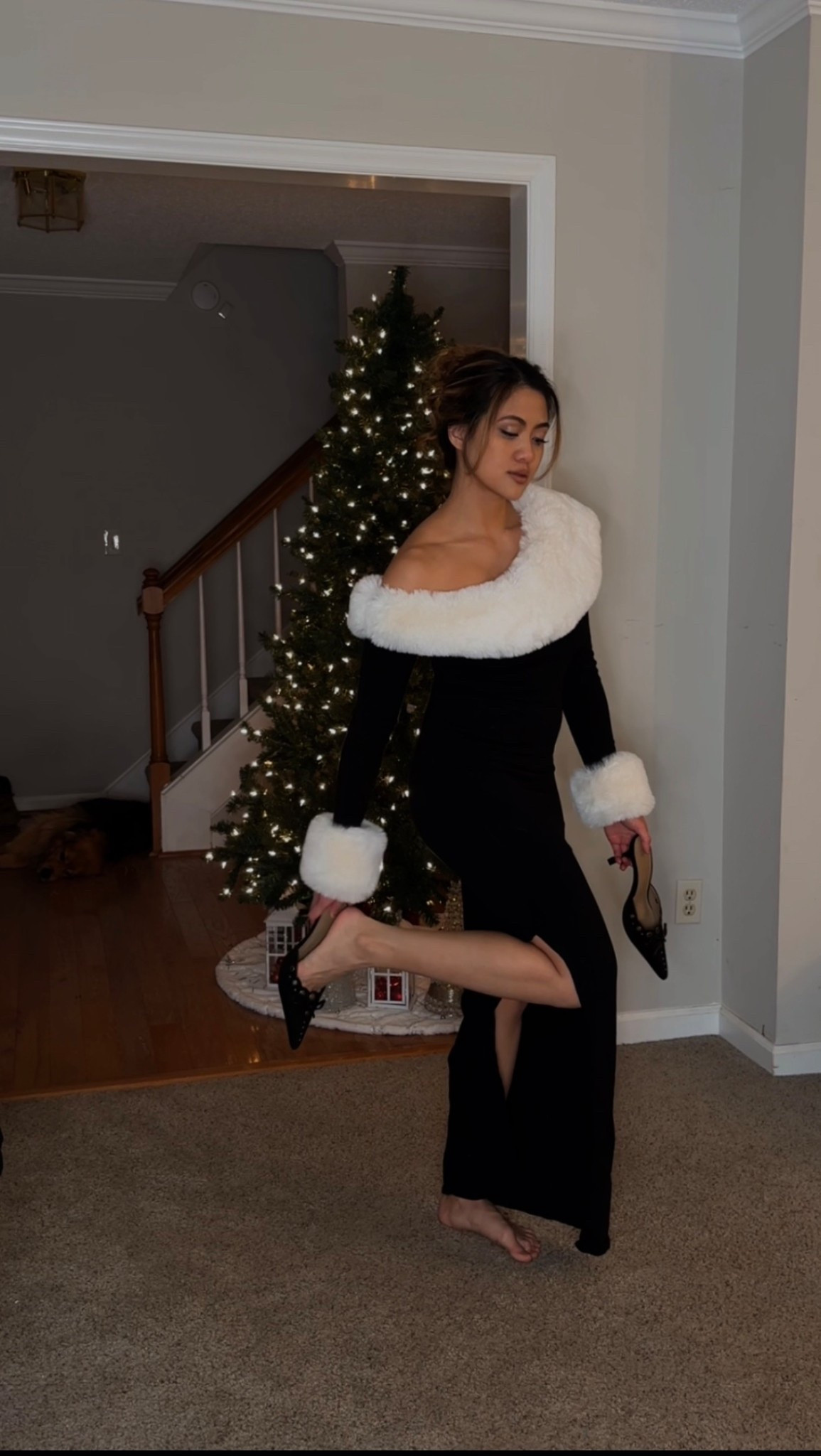 Meshki dress Karleigh (this color sold out but other color linked and similar options). 
#christmasoutfits #festiveoutfit #holidayoutfit #christmaspartydress #holidaypartydress 
Christmas party outfit ideas, festive outfit ideas, holiday party dress, winter fashion, festive dress,

#LTKPetite #LTKSeasonal #LTKootd

#LTKSeasonal #LTKootd #LTKPetite