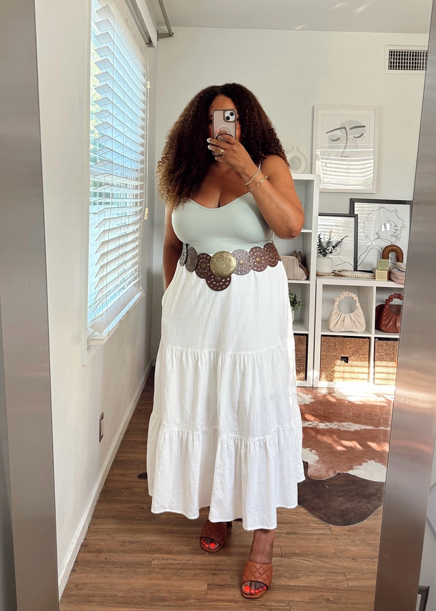 Maxi skirt with a western belt that fits curves! Tank top xl, Skirt l, belt length 41

#LTKootd #LTKOver40 #LTKMidsize