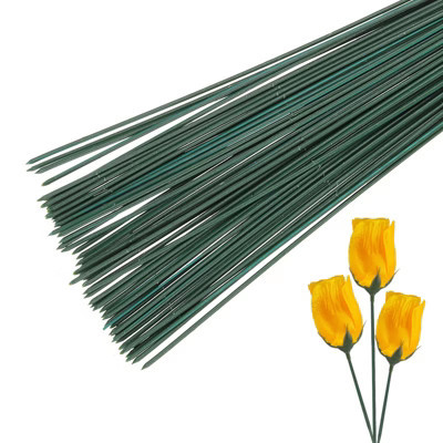 Unique Bargains Green Plastic Wrap Metal Floral Stem Wire for Flower Arrangements 12 Inch 100pcs | Target