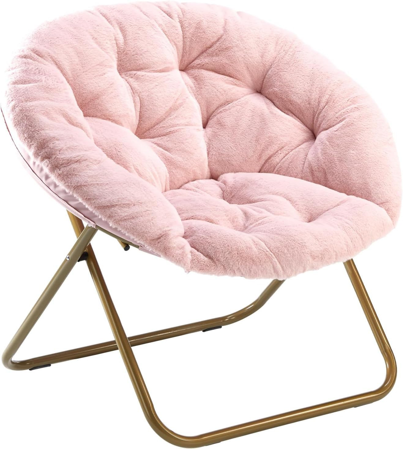 Sweetcrispy Comfy Saucer Chairs Folding Cozy Faux Fur Living Room Reading Lounge Chair with Soft ... | Amazon (US)