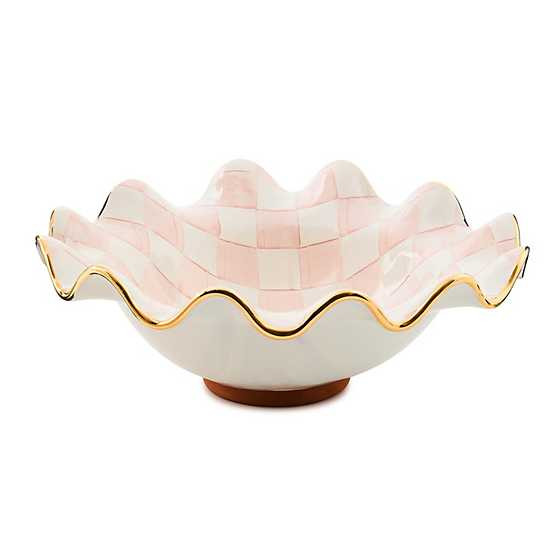Rosy Check Medium Ceramic Fluted Serving Bowl | MacKenzie-Childs