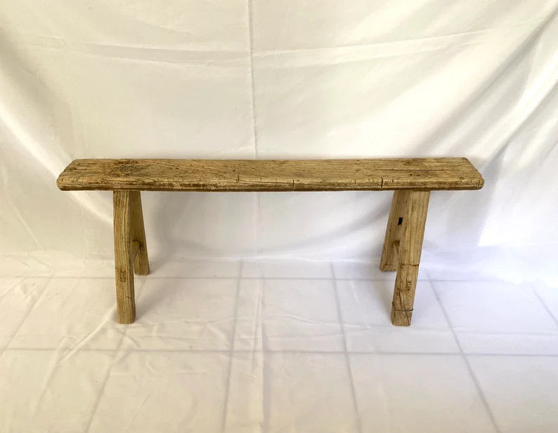 Antique Rustic Elm Skinny Bench Farmhouse Modern | Etsy | Etsy (US)