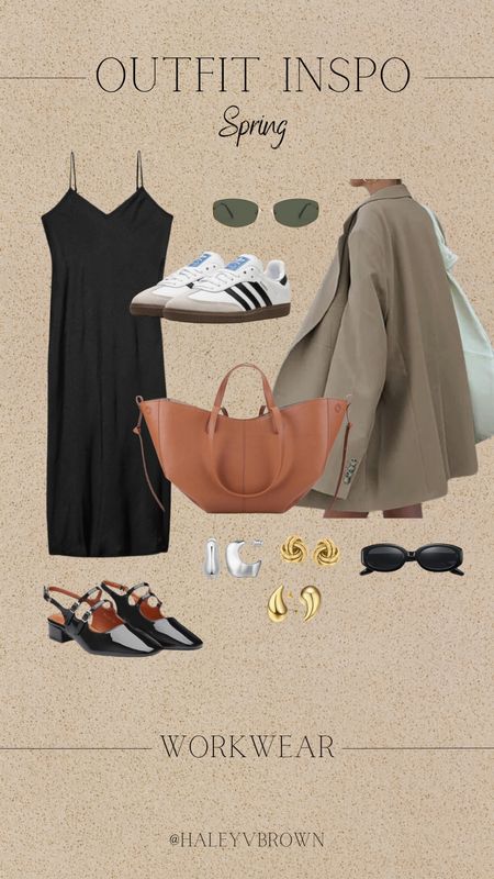 Silver Chunky Earrings, Gold Chunky Earrings, Black Midi dress, Ballet Flat Sandals, Rectangle Sunglasses, Neutral Accessories, Fall 2023 Outfit, Ballet Flats, oval sunglasses, trench coat, oversized blazer, workwear outfit, sambas, spring transitional outfit, spring essentials

#LTKSpringSale #LTKshoecrush #LTKSeasonal