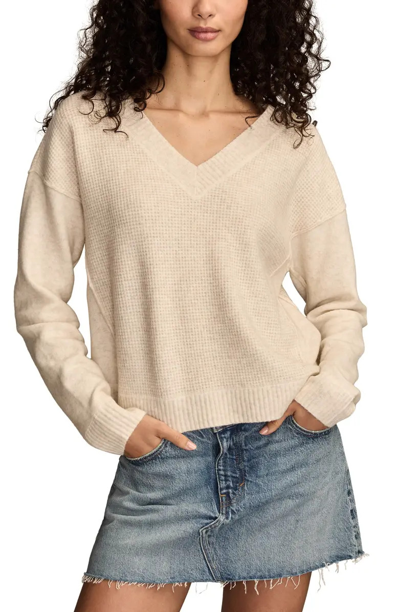 Waffle Knit V-Neck Sweater | Nordstrom