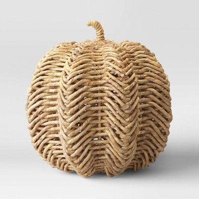 9.8" x 9.5" Herringbone Woven Pumpkin Figurine - Threshold™ | Target