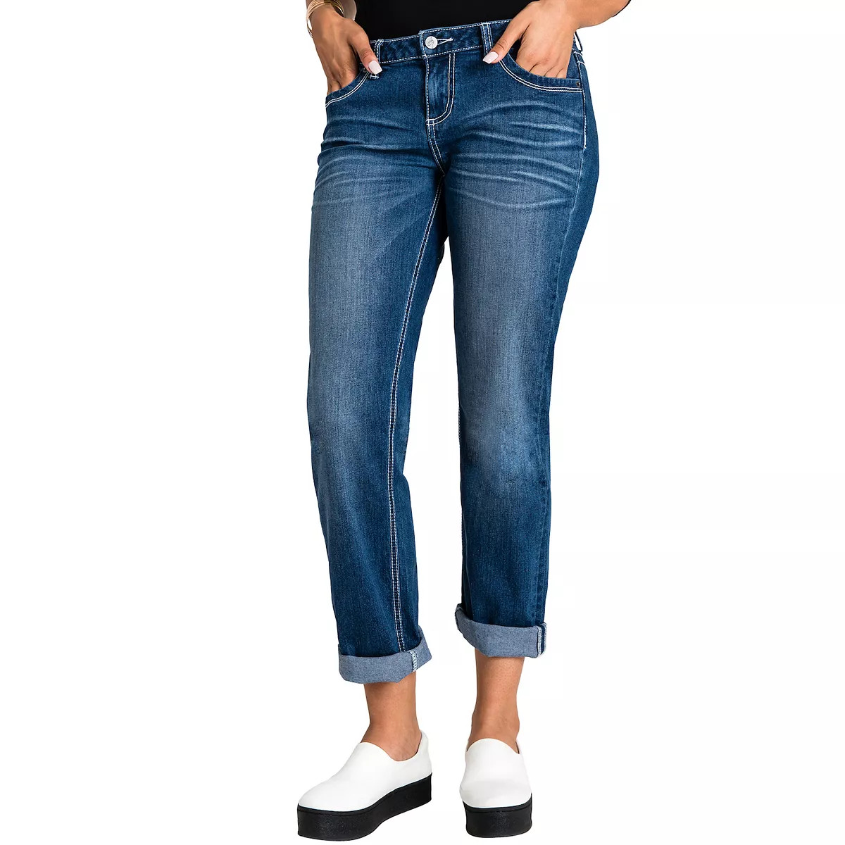 Shaw Curvy Fit Basic Skinny Boyfriend Jeans | Kohl's