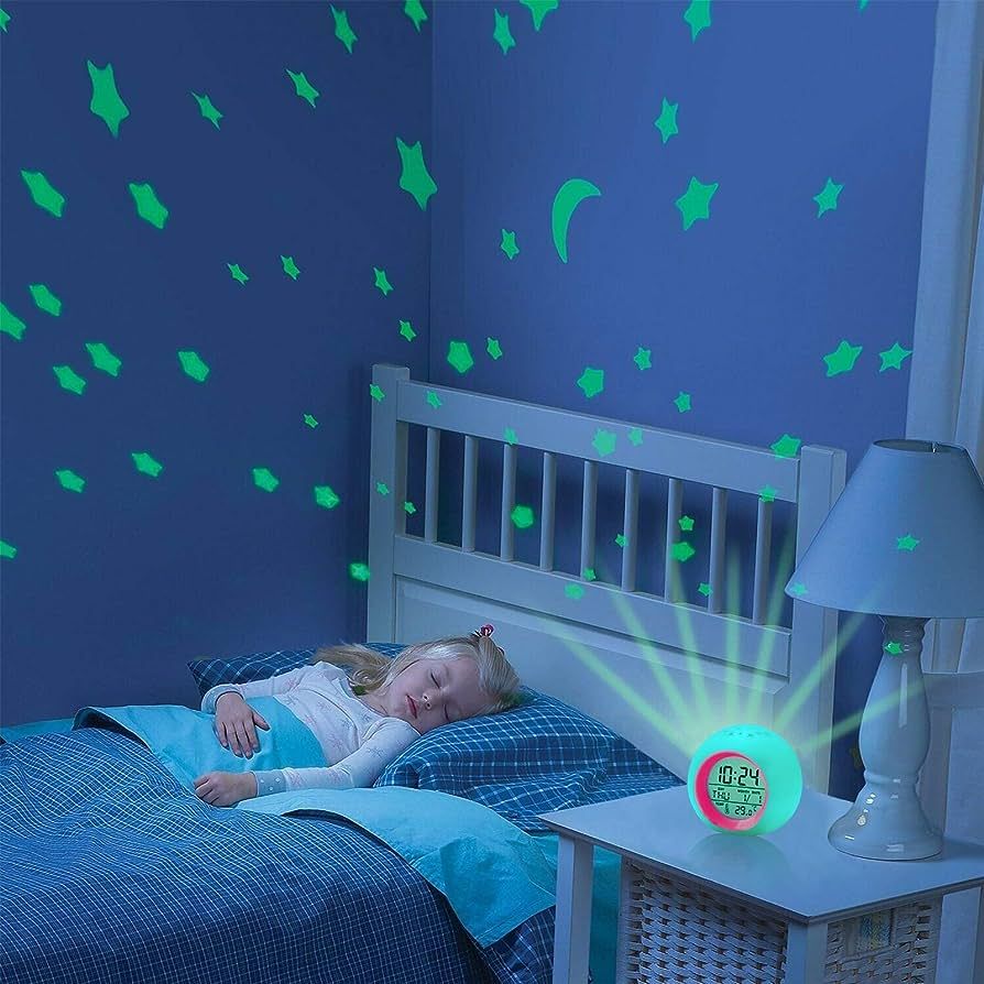 Kids Alarm Clock,Moon Stars Projector Alarm Clock,Digital Alarm Clock ok to Wake for Toddler Kid ... | Amazon (US)