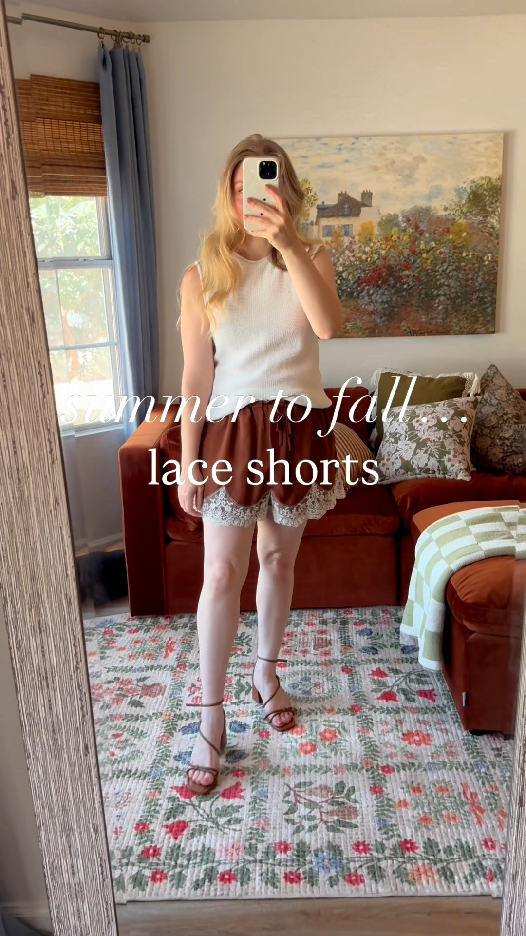 the prettiest lace shorts from
summer to fall ☀️🍂 tts, wearing my
normal size small.

fall outfits. lace shorts outfits. nordstrom
sale.

#LTKSeasonal #LTKSaleAlert #LTKootd