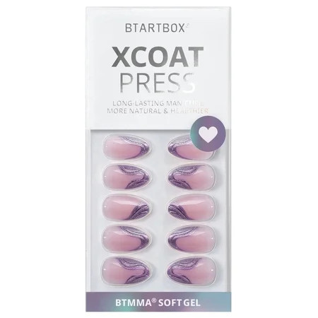 BTArtbox Press-On Nails - Mermaid Tail Short Almond Lamp-Curable 4-Week Wear Easy-to-Apply 32 Count All-in-One Kit | Walmart (US)