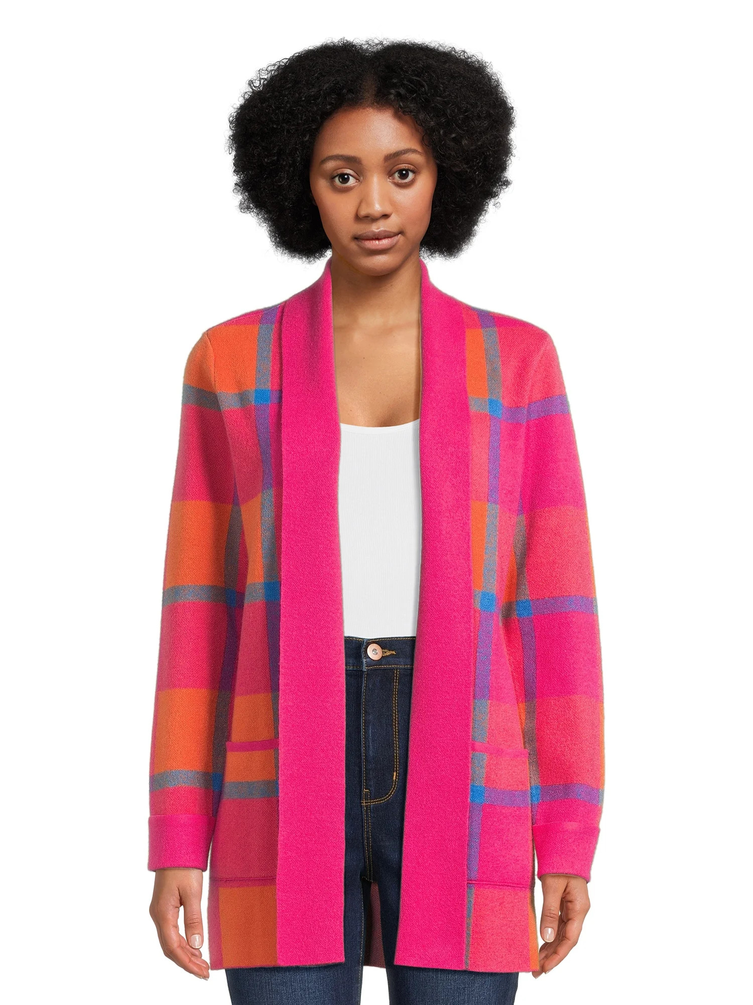 99 Jane Street Women's Open Front Cardigan Sweater with Long Sleeves, Midweight, Sizes XS-XXXL | Walmart (US)