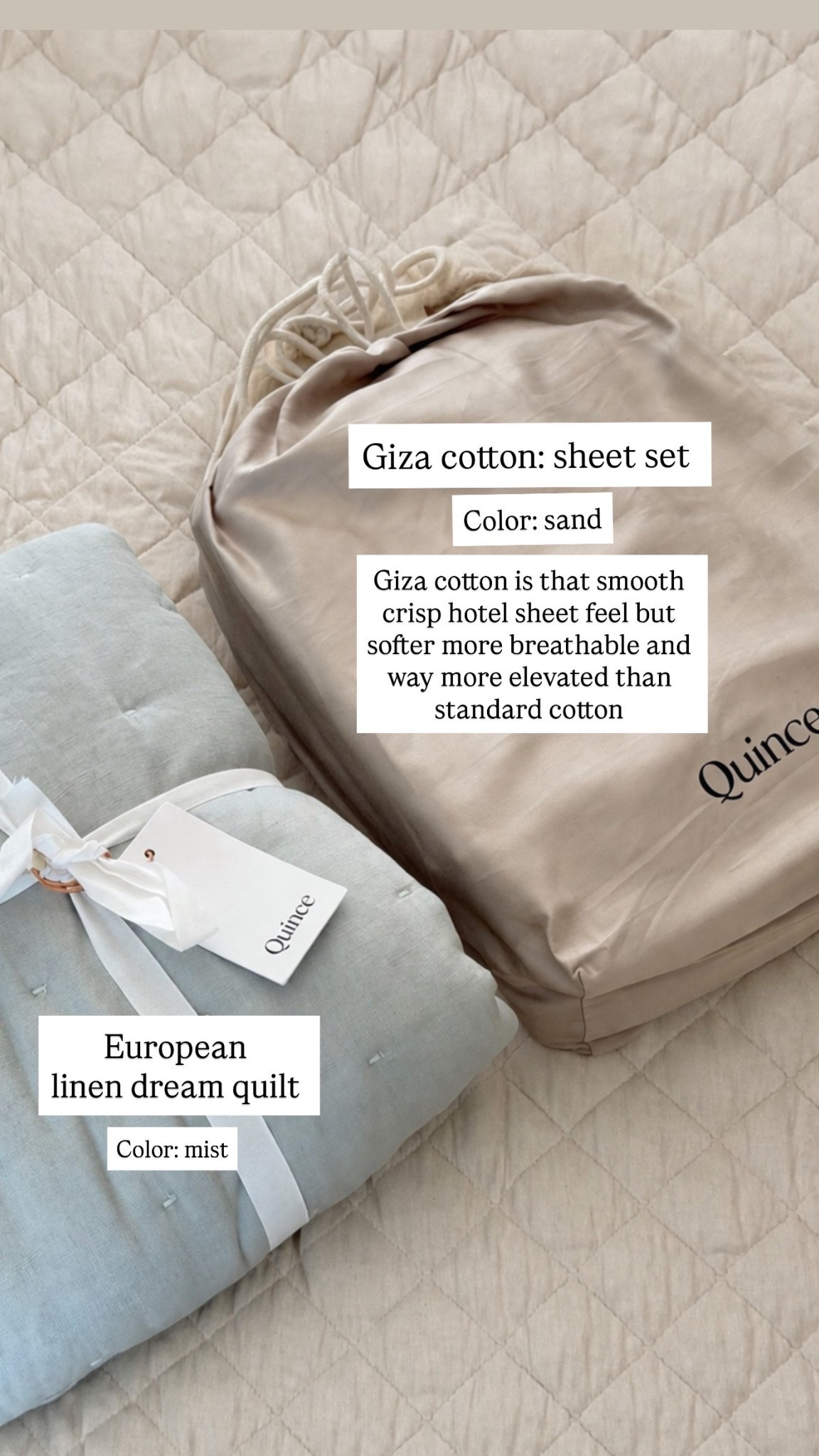 I just refreshed my bedding for spring and this combo from @Quince is exactly what I was looking for #quincepartner

The linen dream quilt is actually one of my favorites I have a couple in a few different colors and always come back to it it’s lightweight but warm enough for all seasons.

The Giza cotton sheets have that smooth crisp hotel feel but softer more breathable and just feel elevated overall

Colors are sand and mist and they pair perfectly together


#LTKHome #LTKSaleAlert
