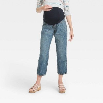 Mid-Rise Over Belly Vintage Straight Maternity Jeans - Isabel Maternity by Ingrid & Isabel™ Med... | Target