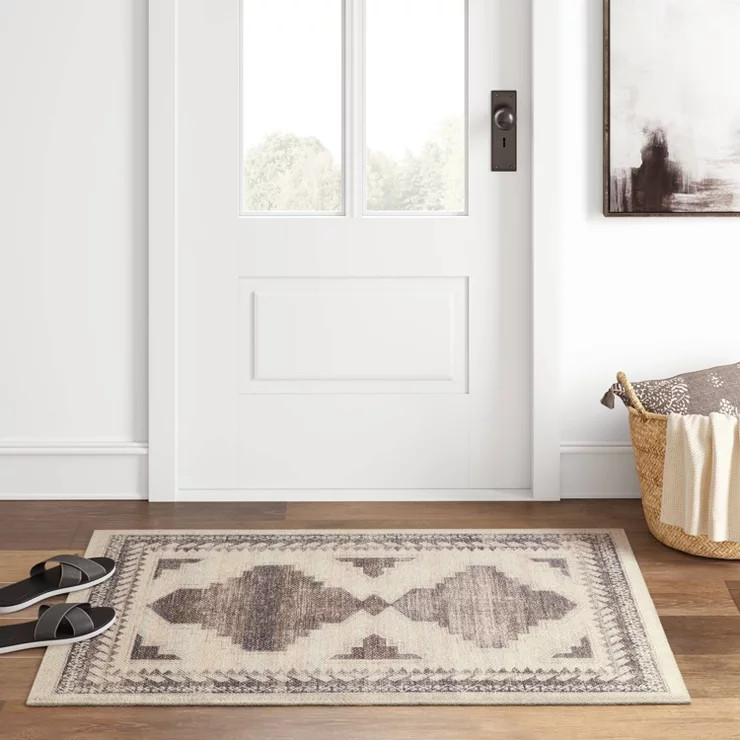 Cromwell Washable Printed Persian Style Rug Tan - Threshold™ | Target
