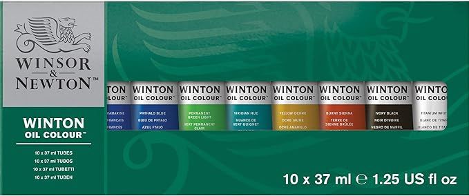 Winsor & Newton Winton Oil Colour Paint Starter Set, Ten 37ml Tubes | Amazon (US)