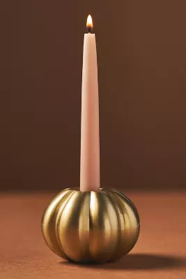 Gold Pumpkin Candle Holder | Anthropologie (US)