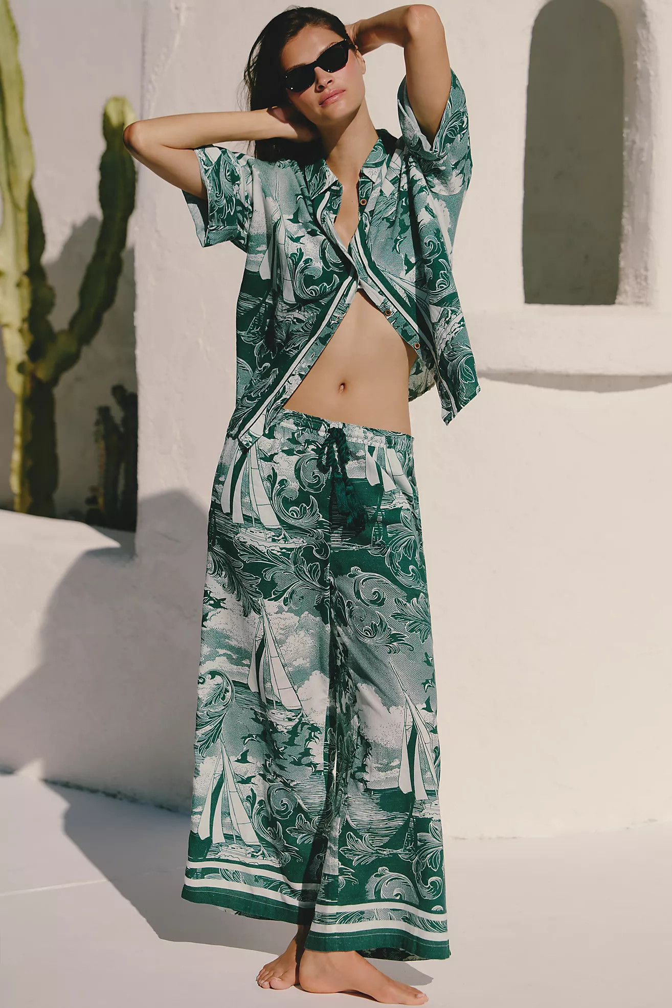 Celandine Linen Wide-Leg Pants | Anthropologie (US)