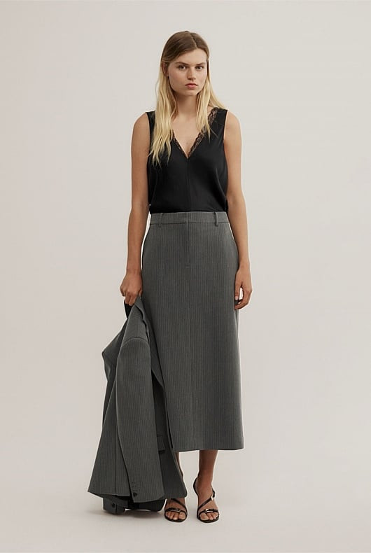 Pinstripe Midi Skirt | Witchery (AU)