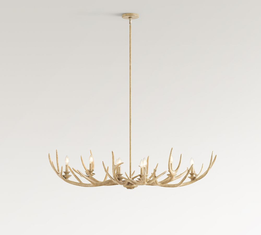 Faux Antler Linear Chandelier (52") | Pottery Barn (US)