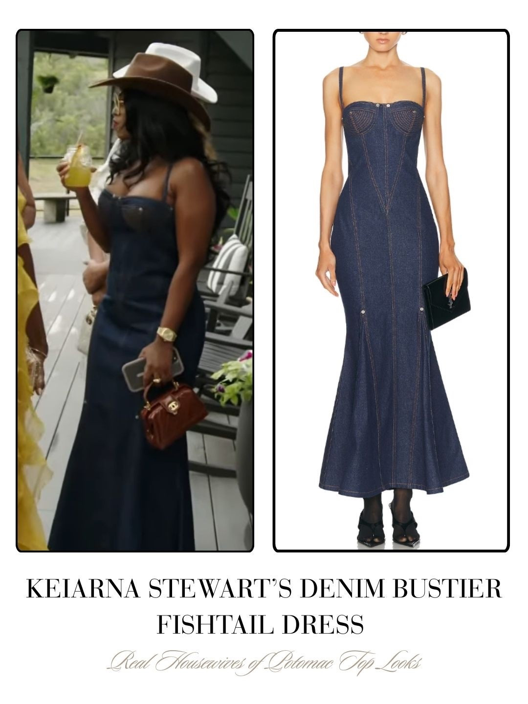 Keiarna Stewart’s Denim Bustier Fishtail Dress 