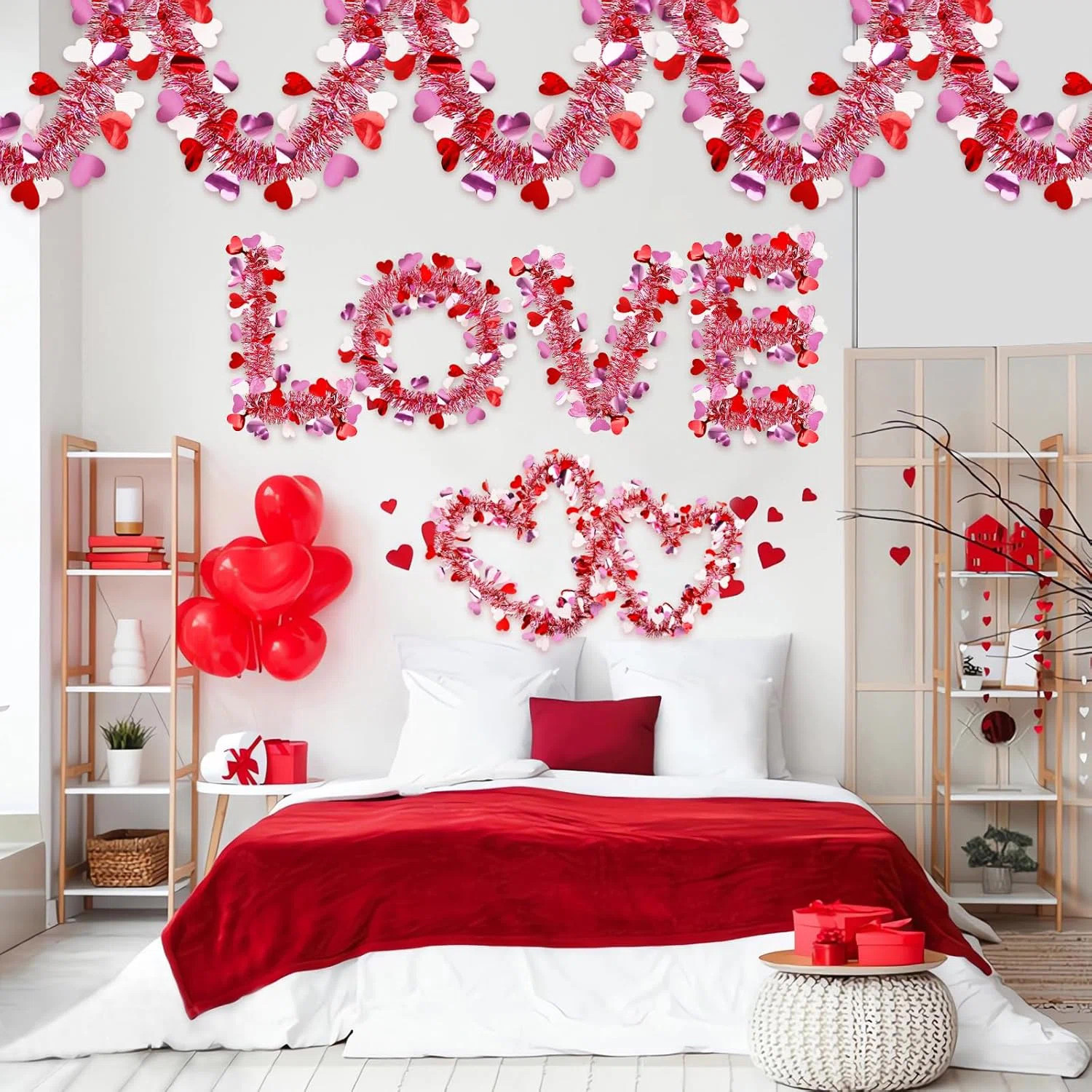 33 Ft Valentine's Day Heart Confetti Garland, Home Mantel Decoration Supplies, Indoor Outdoor Wed... | Wayfair North America