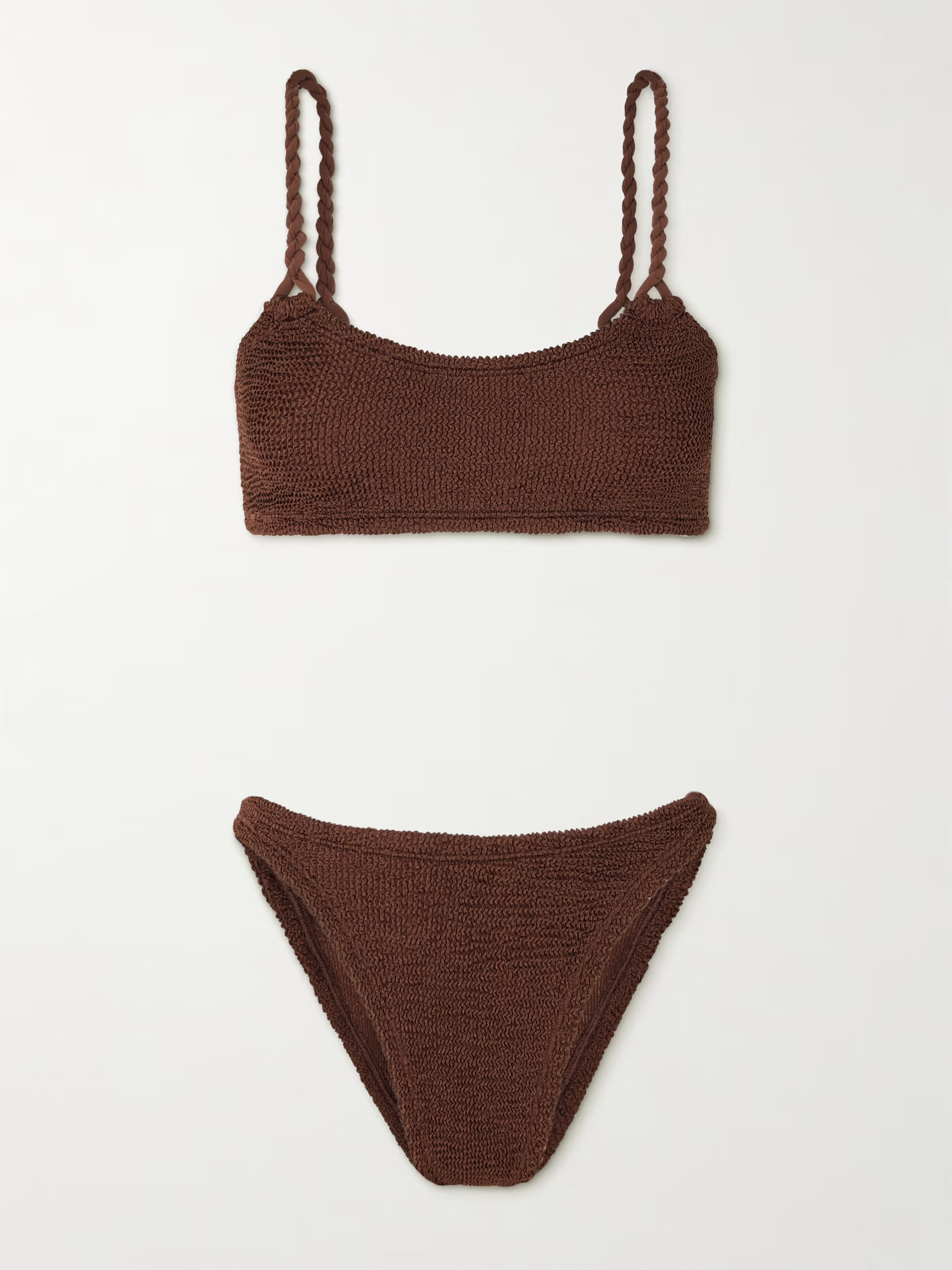 Hunza G's 'Phoebe' bikini is made from metallic seersucker with a shimmering finish that'll catch... | NET-A-PORTER (US)