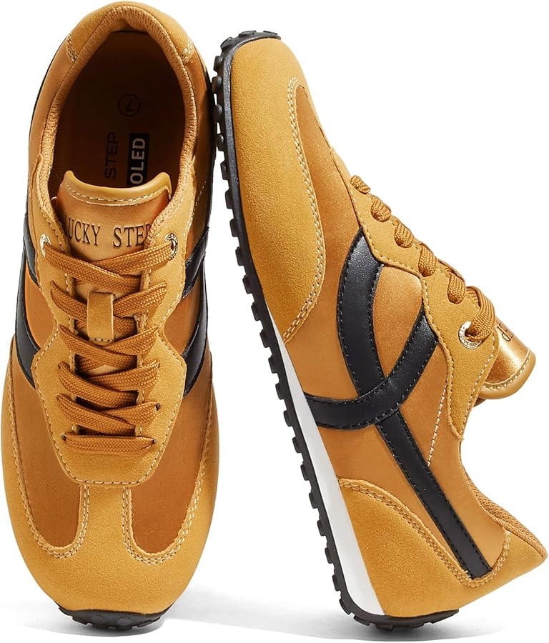 LUCKY STEP Women's Fashion Sneakers - Casual Retro Running Shoes - Non Slip Lightweight Trendy Co... | Amazon (US)
