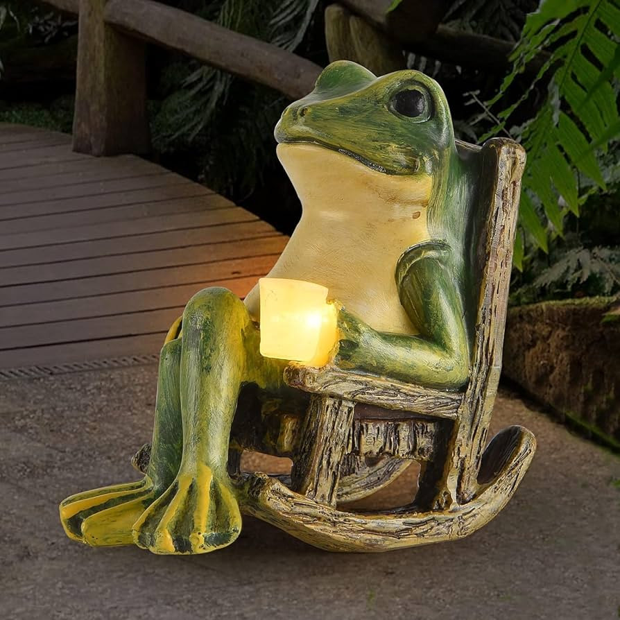Miniature Frog Garden Statue Gifts Easter Decorations Outdoor Fairy Garden Accessories Outdoor Li... | Amazon (US)