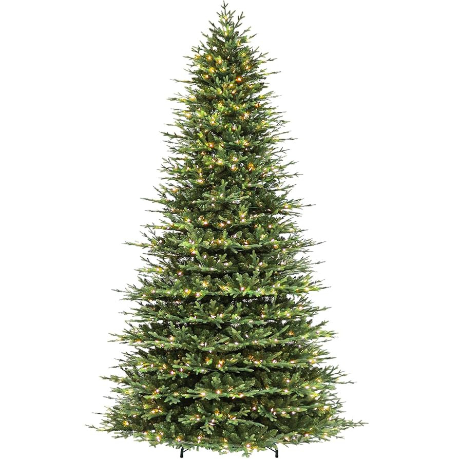 Hykolity 12 ft Prelit Christmas Tree, Artificial Christmas Tree with 850 Warm White Lights, 8109 ... | Amazon (US)