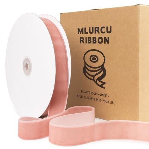 Dusty Rose Velvet Ribbon 1 Inch 20 Yards Vintage Dusty Pink Velvet Ribbon for Christmas Tree Ornaments, Gift Wrapping, Garland, Wreath Bows Making, Sewing Trim, DIY Crafts, Wedding, Home Decor | Amazon (US)